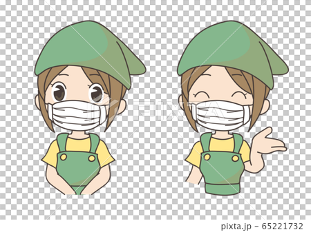 戴著面具的女售貨員 65221732