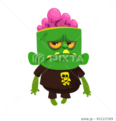 Cartoon scary zombie. Halloween vector 65222589