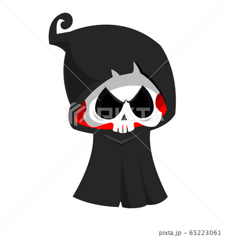 Angry cartoon grim reaper flying. Halloween death character illustratio Angry cartoon grim reaper flying. Halloween death character illustratio 65223061