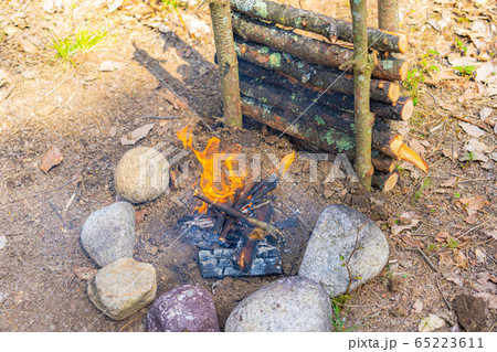 ブッシュクラフト素材　焚き火 65223611