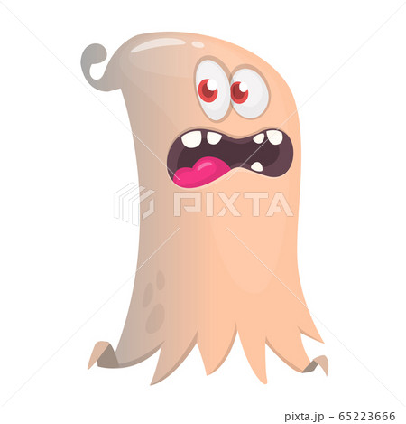 Scary cartoon little ghost . Halloween illustration Scary cartoon little ghost . Halloween illustration 65223666