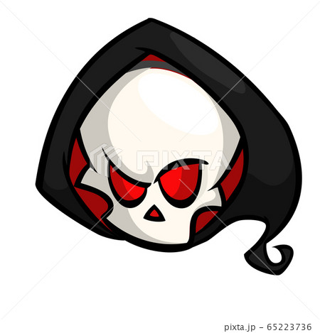 Angry cartoon grim reaper waving. Halloween death character illustration 65223736