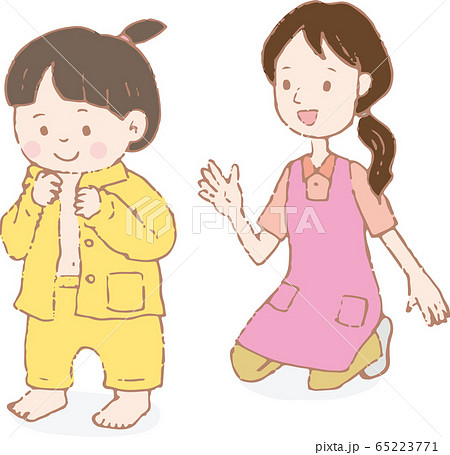 こども生活 パジャマお着替え6 ひとりでできるよのイラスト素材