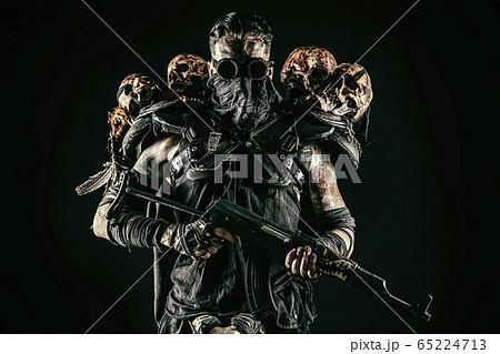 Nuclear post-apocalypse creature brandishing ax Nuclear post-apocalypse creature brandishing ax 65224713