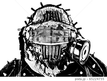 Portrait of post apocalyptic survivor in gas mask Portrait of post apocalyptic survivor in gas mask 65224735