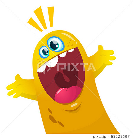 Cartoon yellow blob monster. Halloween vector - Stock Illustration  [65225597] - PIXTA