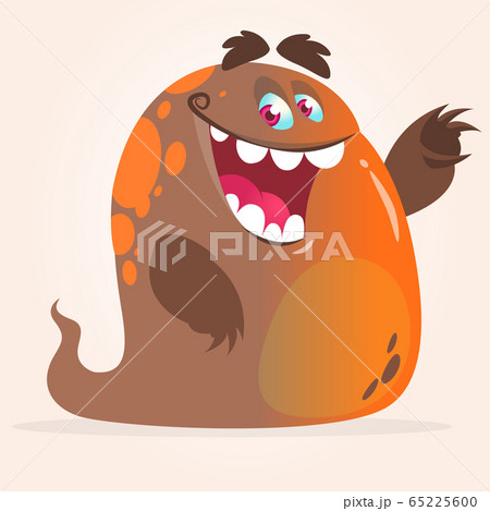Happy cartoon blob monster. Vector character - Stock Illustration  [65225600] - PIXTA