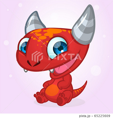 Cute Red Demon Cartoon Halloween Background5 Stock Vector - Illustration of  devil, background: 126740043