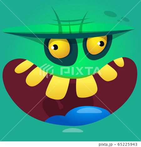 Cartoon zombie face. Vector Halloween monster - Stock Illustration  [65225943] - PIXTA