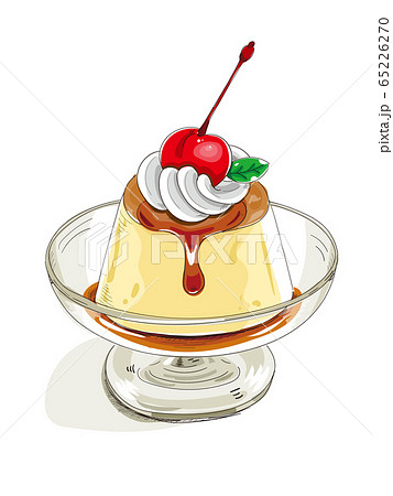 ミリペンとマーカーで描いたようなプリン 65226270