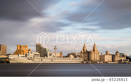 HMS Prince of Wales at sunset 65226815