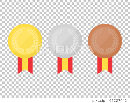リボン付きメダルのイラスト リボン付きメダルのイラスト 65227442
