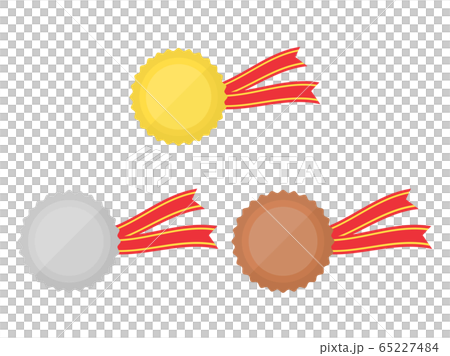 リボン付きメダルのイラスト 65227484