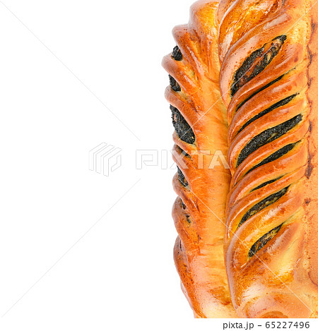 Butter roll with poppy seeds isolated on a white Butter roll with poppy seeds isolated on a white 65227496