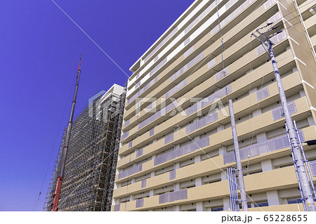 完成間近の集合住宅　岡山県岡山市 65228655