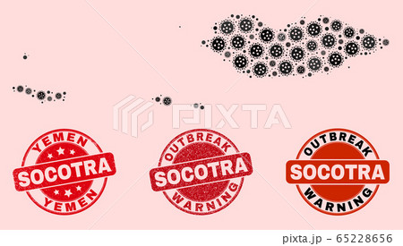 Virus Collage of Mosaic Socotra Archipelago Map and Grunge Stamps Virus Collage of Mosaic Socotra Archipelago Map and Grunge Stamps 65228656