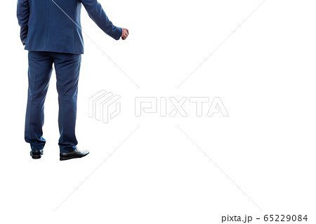 Cutouts rear view of mature businessman standing in suit Cutouts rear view of mature businessman standing in suit 65229084