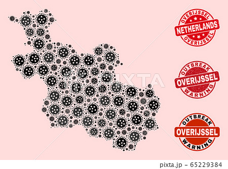 Flu Virus Composition of Mosaic Overijssel Province Map and Scratched Stamps Flu Virus Composition of Mosaic Overijssel Province Map and Scratched Stamps 65229384