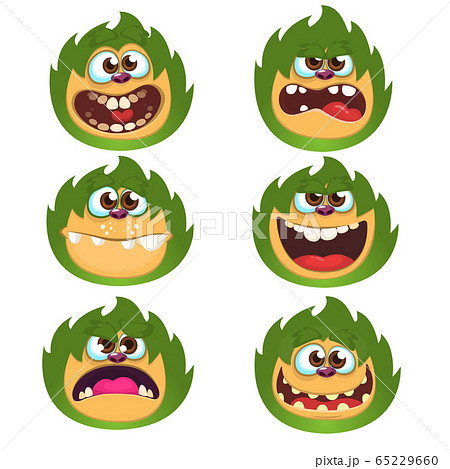 Cartoon Monsters set for Halloween. Vector set of cartoon monsters isolated. Design for print, party decoration, t-shirt, illustration, emblem or sticker 65229660