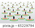 People silhouette symbols in concentric circles concept with Covid-19 contact tracing system 65229794