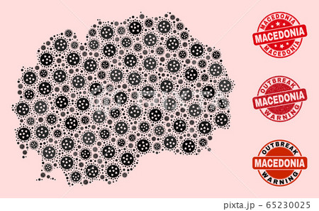 Flu Virus Composition of Mosaic Macedonia Map and Distress Seals Flu Virus Composition of Mosaic Macedonia Map and Distress Seals 65230025