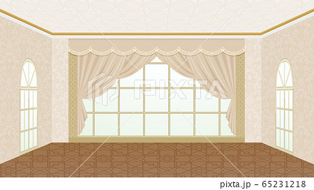 宴会場 ホテル 窓 カーテン 背景イラスト 16 9のイラスト素材