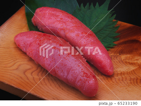Karashi Mentaiko Japanese spicy cod roe. Karashi Mentaiko Japanese spicy cod roe. 65233190