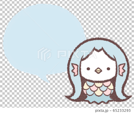 アマビエ水色吹き出し アマビエ水色吹き出し 65233293