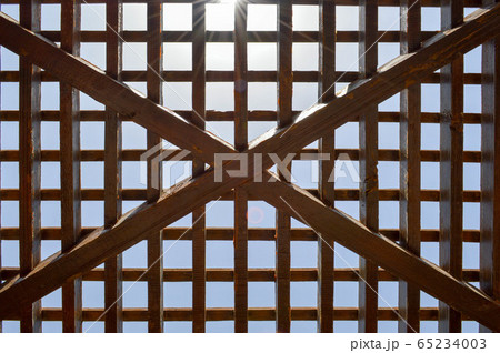 Texture of a brown wooden abstract lattice Texture of a brown wooden abstract lattice 65234003