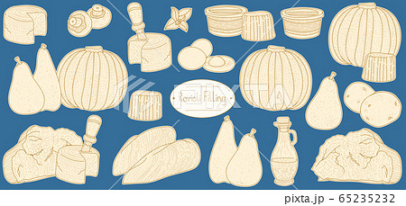 Ingredients for filling for stuffed pasta Ravioli 65235232