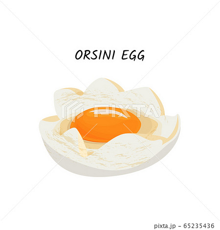 Orsini egg vector meal illustration. Isolated on white background. 65235436