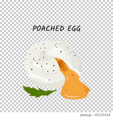 Poached egg vector meal illustration. Isolated on white background. 65235438