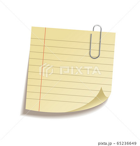 Realistic sticky note sheet. Blank lined paper. Vector illustration. 65236649