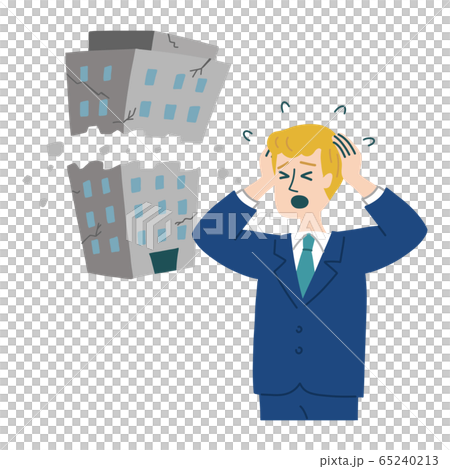 男性　スーツ　外国人　会社員　会社　倒産　焦っている 65240213