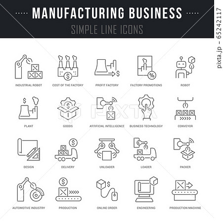 Set Vector Line Icons of Manufacturing Business 65242117