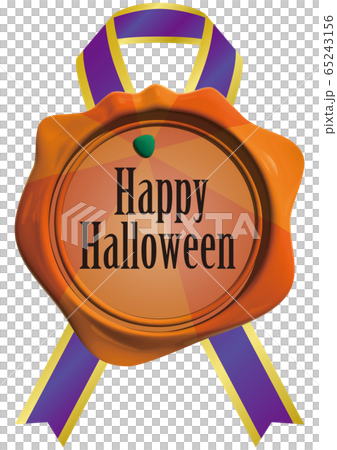 ベクターイラスト ジャックオーランタンのシーリングワックス ハロウィン かぼちゃ 背景透明のイラスト素材