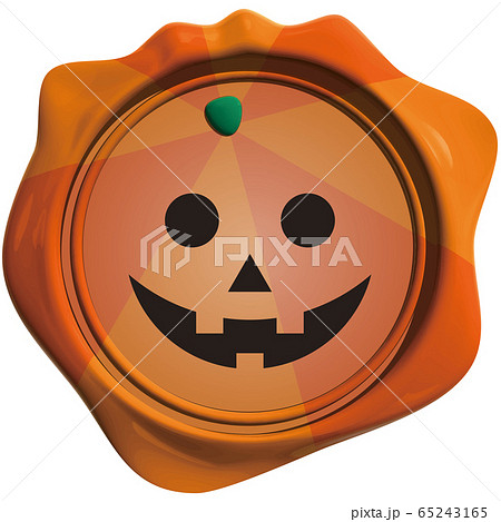 ベクターイラスト ジャックオーランタンのシーリングワックス ハロウィン かぼちゃ 背景透明のイラスト素材