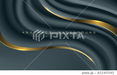 Abstract dark blue fabric wave gold line curve with text on blank space design modern luxury background vector illustration. Abstract dark blue fabric wave gold line curve with text on blank space design modern luxury background vector illustration. 65245545