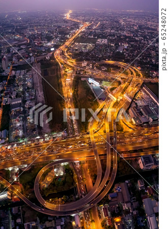 Bangkok Aerial view, above Ekkamai district in Thailand 65248072
