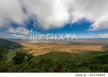 タンザニア・ンゴロンゴロのクレーターをメイン展望台から望む 65249885