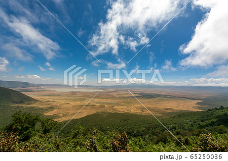 タンザニア・ンゴロンゴロのクレーターをメイン展望台から望む 65250036