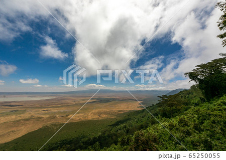 タンザニア・ンゴロンゴロのクレーターをメイン展望台から望む 65250055