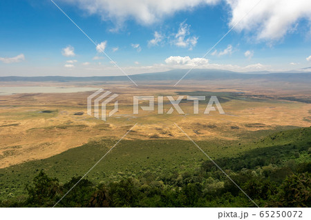 タンザニア・ンゴロンゴロのクレーターをメイン展望台から望む 65250072