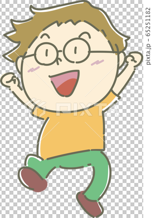 Boy 01_04 (boy with glasses who flies bravely and jumps up) Boy 01_04 (boy with glasses who flies bravely and jumps up) 65251182