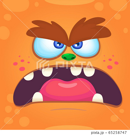 Cartoon monster face. Vector Halloween monster 65258747
