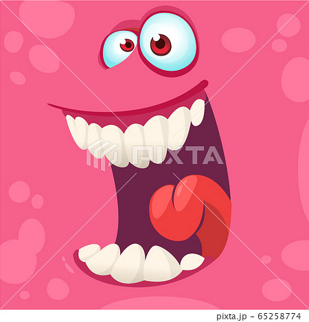 Cartoon monster face. Vector Halloween monster Cartoon monster face. Vector Halloween monster 65258774
