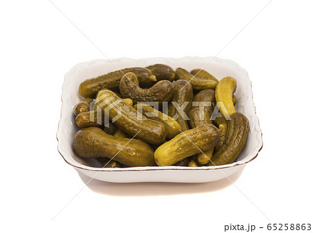 Pickled cucumbers on a plate Pickled cucumbers on a plate 65258863