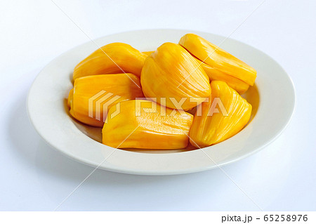 Ripe Jackfruit isolated on white background. Ripe Jackfruit isolated on white background. 65258976