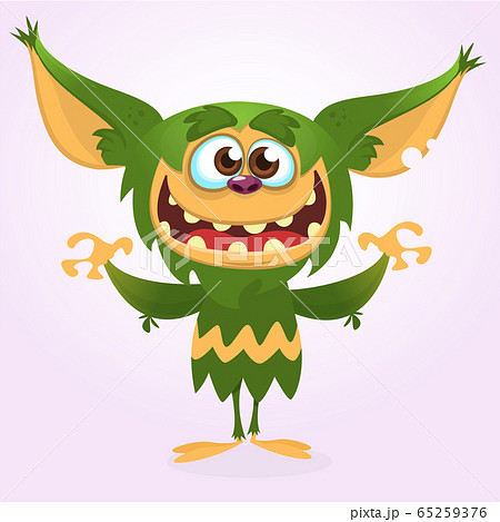 Happy cute cartoon monster. Vector illustration 65259376