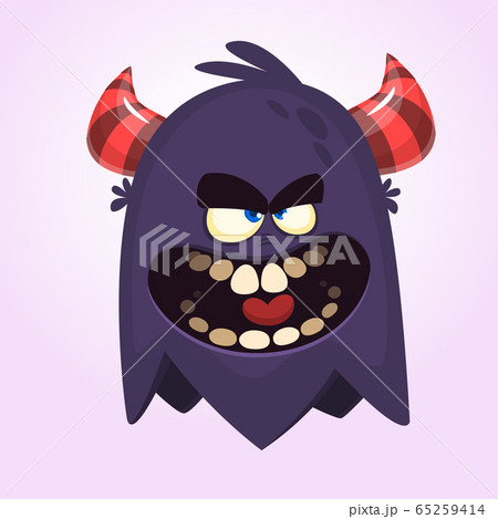 Happy cute cartoon monster. Vector illustration 65259414